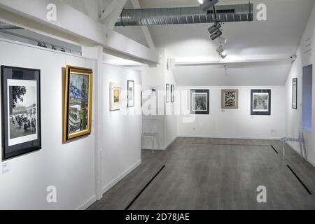 Robert Doisneau photo exhibition at Jean Couty Museum, Saint-Rambert, Lyon, Rhone, France Stock Photo