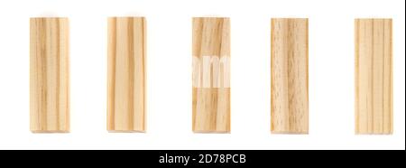 Stack wooden blocks  isolated on a white background. Stock Photo