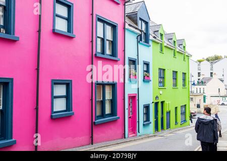 Brightly painted colourful houses in Kinsale, County Cork, Ireland Stock Photo