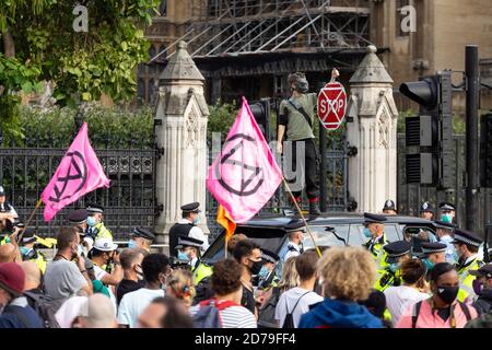 Flags At At The Rebellion Extinction Demonstration On The Dam At 6-1 