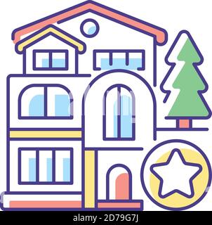 Luxury home RGB color icon Stock Vector