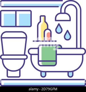 Baths RGB color icon Stock Vector