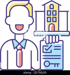 Realtor RGB color icon Stock Vector