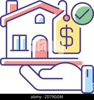 Villa RGB color icon Stock Vector
