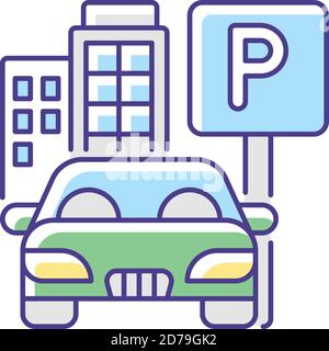 Parking spot RGB color icon Stock Vector