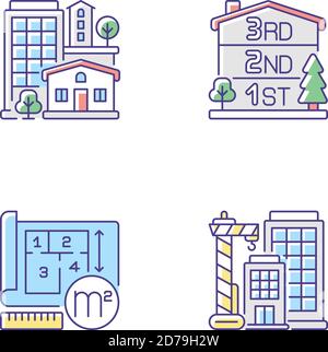 color pictogram with set of houses Stock Vector Image & Art - Alamy
