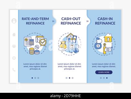 Loan borrowing types onboarding vector template Stock Vector