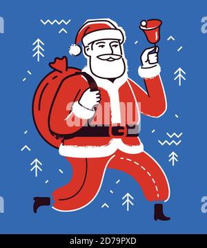 Santa Claus. Christmas concept vector illustration in flat style Stock Vector