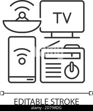 Mass media linear icon Stock Vector