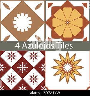 A Set of Mediterranean Azulejos Stock Vector