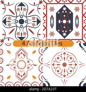 A Set of Mediterranean Azulejos Stock Vector
