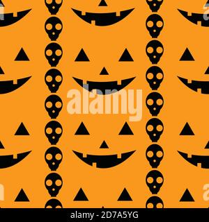 scary Halloween stuff seamless pattern design Stock Vector