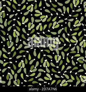 Botanical Mistletoe seamless pattern design Stock Vector