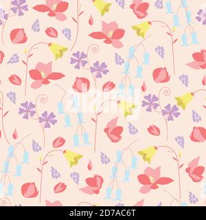 Floral seamless pattern vector design Stock Vector