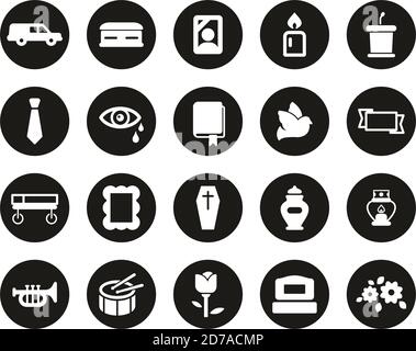 Funeral Icons Flat Design Circle Stock Vector Image & Art - Alamy