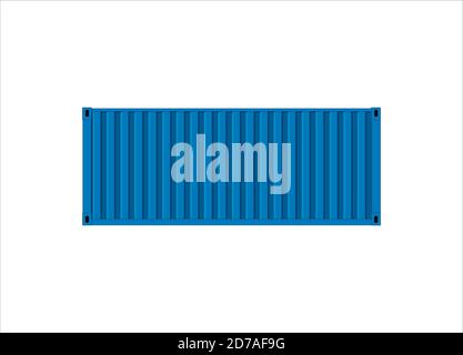 Shipping container, blue classic images. Vector illustration Stock Vector