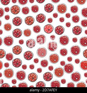 Winter Seamless Pattern With Hand Drawn Berries. Scandinavian Style. vector Illustration Stock Vector
