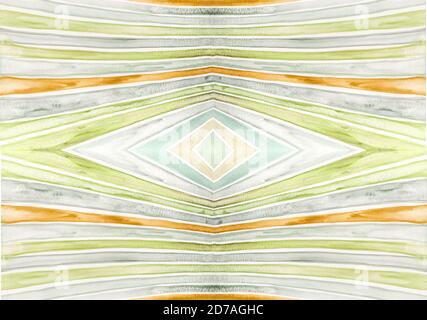 Watercolor striped creative texture. Artistic hand painted symmetrical colorful background. Soft overlay. Stock Photo