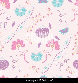 Ditsy Floral seamless pattern design Stock Vector