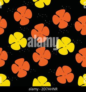 West Indian lantana floral seamless pattern Stock Vector