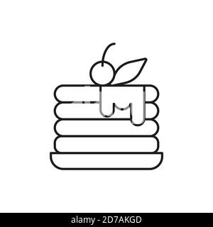 pancake icon element of bakery icon for mobile concept and web apps. Thin line pancake icon can be used for web and mobile. Premium icon on white Stock Vector
