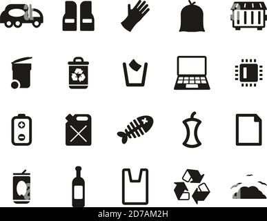Garbageman Icons Black & White Set big Stock Vector