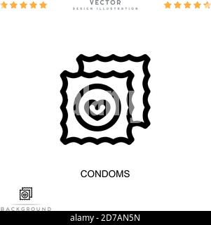 Condoms icon. Simple element from digital disruption collection. Line Condoms icon for templates, infographics and more Stock Vector