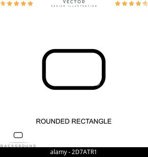 Rounded rectangle icon. Simple element from digital disruption collection. Line Rounded rectangle icon for templates, infographics and more Stock Vector