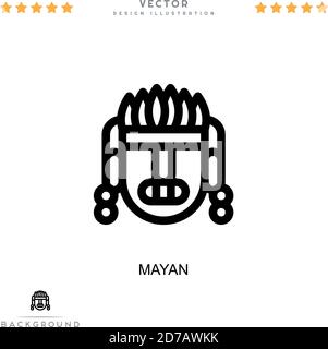 Mayan icon. Simple element from digital disruption collection. Line Mayan icon for templates, infographics and more Stock Vector