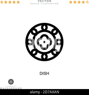 Dish icon. Simple element from digital disruption collection. Line Dish icon for templates, infographics and more Stock Vector