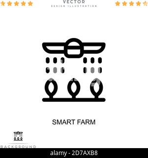 Smart farm icon. Simple element from digital disruption collection. Line Smart farm icon for templates, infographics and more Stock Vector