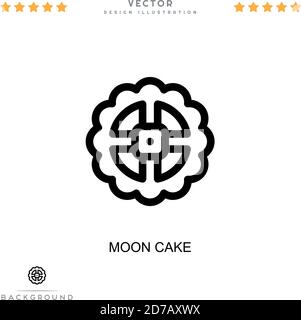 Moon cake icon. Simple element from digital disruption collection. Line Moon cake icon for templates, infographics and more Stock Vector
