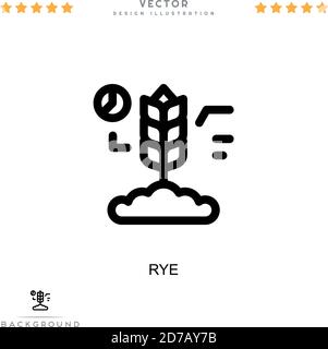 Rye icon. Simple element from digital disruption collection. Line Rye ...