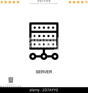 Server icon. Simple element from digital disruption collection. Line Server icon for templates, infographics and more Stock Vector