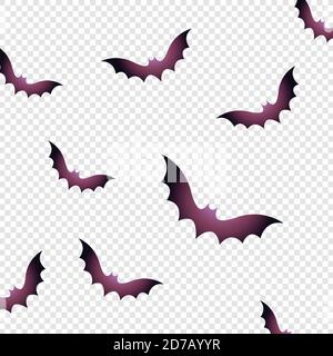 Halloween bat. flat vector illustration on transparent background - bat vector template Stock Vector