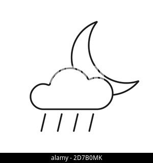 Crescent rain icon element of weather icon for mobile concept and web apps. Thin line crescent icon can be used for web and mobile. Premium icon on Stock Vector