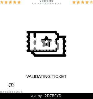Validating ticket icon. Simple element from digital disruption collection. Line Validating ticket icon for templates, infographics and more Stock Vector