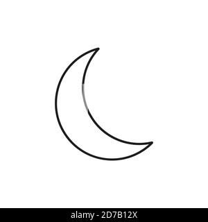 Crescent icon element of weather icon for mobile concept and web apps. Thin line crescent icon can be used for web and mobile. Premium icon on white Stock Vector