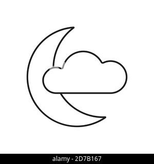 Crescent icon element of weather icon for mobile concept and web apps. Thin line crescent icon can be used for web and mobile. Premium icon on white Stock Vector