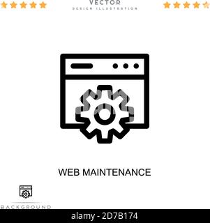 Web maintenance icon. Simple element from digital disruption collection. Line Web maintenance icon for templates, infographics and more Stock Vector