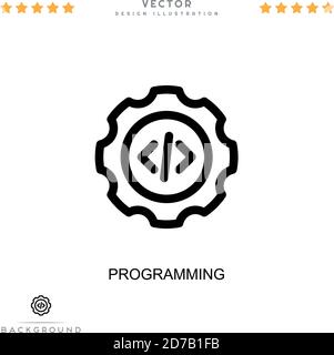 Programming icon. Simple element from digital disruption collection. Line Programming icon for templates, infographics and more Stock Vector