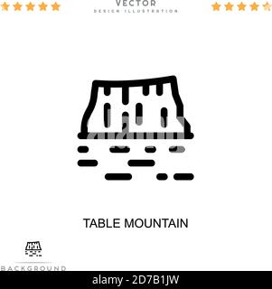 Table mountain icon. Simple element from digital disruption collection. Line Table mountain icon for templates, infographics and more Stock Vector