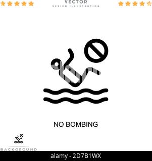 No bombing icon. Simple element from digital disruption collection. Line No bombing icon for templates, infographics and more Stock Vector