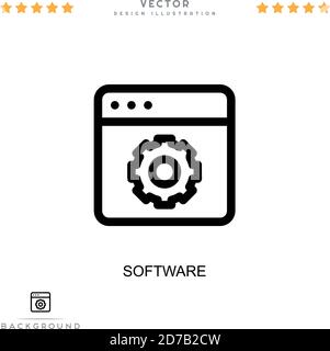 Software icon. Simple element from digital disruption collection. Line Software icon for templates, infographics and more Stock Vector
