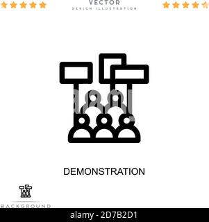 Demonstration icon. Simple element from digital disruption collection. Line Demonstration icon for templates, infographics and more Stock Vector