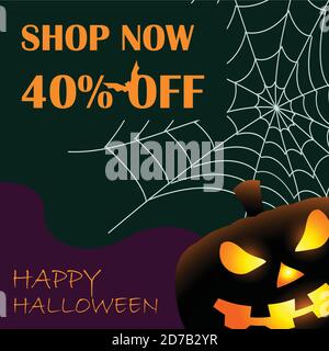 Halloween sale. Trick or Treat Concept. pumpkin jack Stock Vector