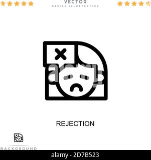 Rejection icon. Simple element from digital disruption collection. Line Rejection icon for templates, infographics and more Stock Vector
