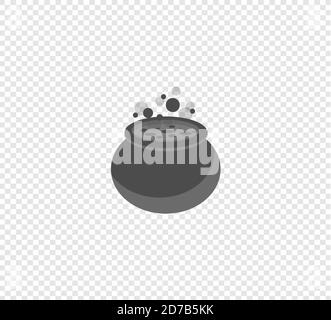 Witch bucket of boiling liquid. Witch's magic. Magic potion for Halloween. Stock Vector