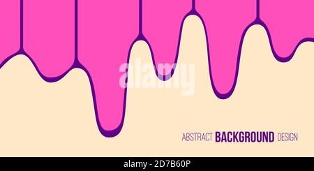 Abstract background, poster, banner. Composition of smooth dynamic waves. Streaks of color paint drop run down the wall. Trendy design. Vector color. Stock Vector