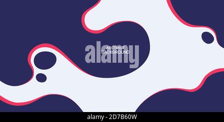 Abstract background, poster, banner. Composition of amorphous forms, liquid red and blue shapes, lines. Vector color illustration in flat style. Stock Vector